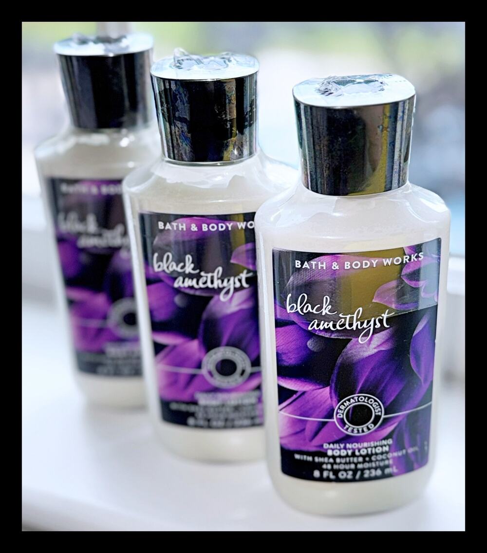 Bath & Body Works 8 oz Black Amethyst Daily Nourishing Body Lotion x3